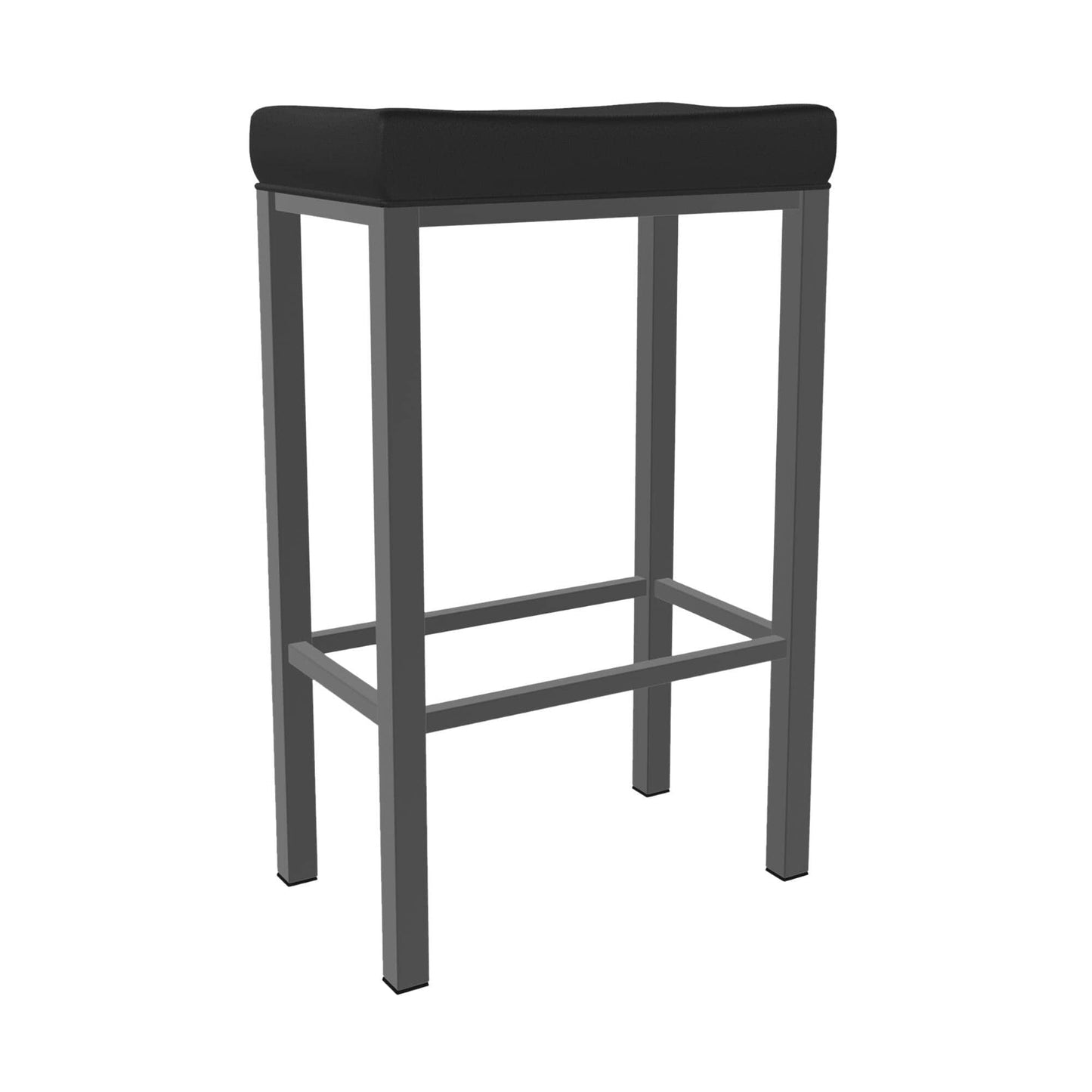 Wesley Allen - Melissa 26in Counter Height Backless Stool in Licorice Black Vinyl with a Hand Powder-Painted Firestone Grey Finish - B501H26-XB-PTR-DBLK veiw 1