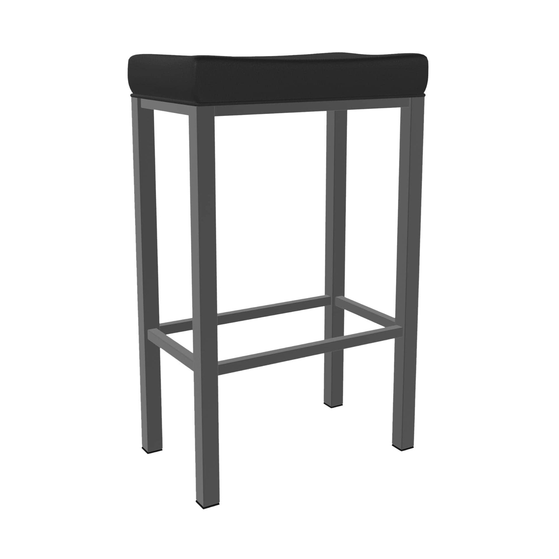 Wesley Allen - Melissa 26in Counter Height Backless Stool in Licorice Black Vinyl with a Hand Powder-Painted Firestone Grey Finish - B501H26-XB-PTR-DBLK veiw 1