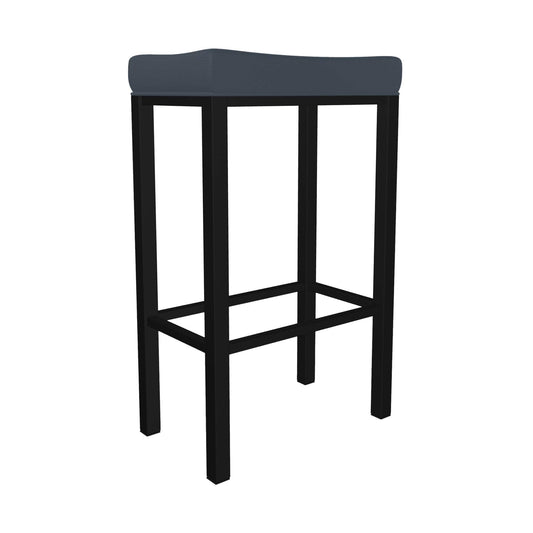Wesley Allen - Melissa 26in Counter Height Backless Stool in Midnight Blue Vinyl with a Hand Powder-Painted Sable Onyx Finish - B501H26-XB-MB-DWB veiw 1