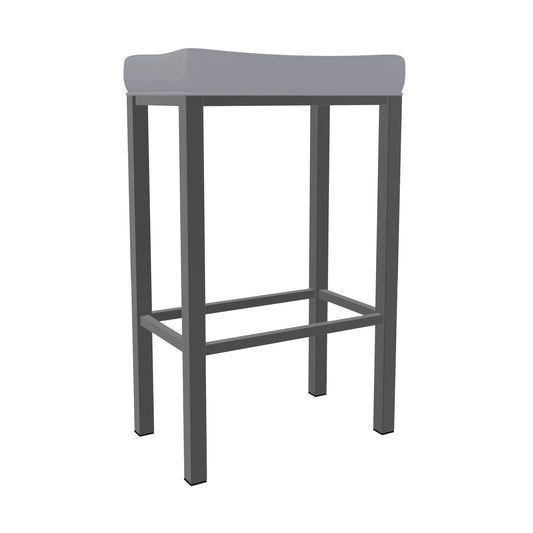 Wesley Allen - Melissa 30in Bar Height Backless Stool in Charcoal Gray Vinyl with a Hand Powder-Painted Firestone Grey Finish - B501H30-XB-PTR-DST veiw 1