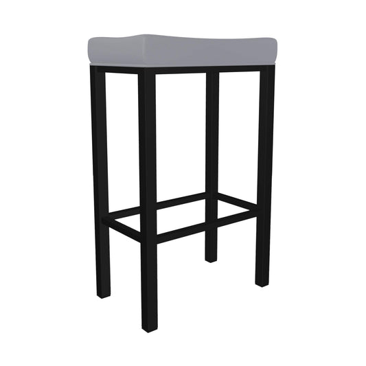 Wesley Allen - Melissa 30in Bar Height Backless Stool in Charcoal Gray Vinyl with a Hand Powder-Painted Sable Onyx Finish - B501H30-XB-MB-DST veiw 1