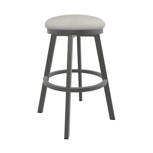 Wesley Allen - Sophia 26in Counter Height Swivel Backless Stool in Irish Mist Performance Fabric with a Hand Powder-Painted Firestone Grey Finish - B513H26-BS-PTR-FM veiw 1