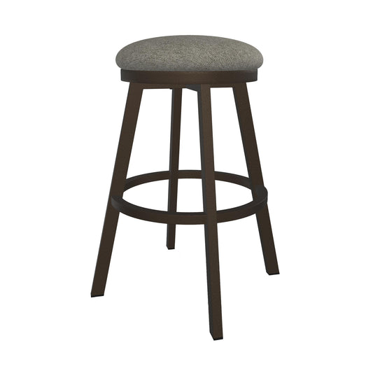 Wesley Allen - Sophia 26in Counter Height Swivel Backless Stool in Textured Ash Performance Fabric with a Hand Powder-Painted Cobblestone Finish - B513H26-BS-PBS-SSA veiw 1
