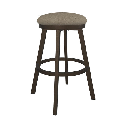 Wesley Allen - Sophia 26in Counter Height Swivel Backless Stool in Venetian Polyester Fabric with a Hand Powder-Painted Cobblestone Finish - B513H26-BS-PBS-82004 veiw 1