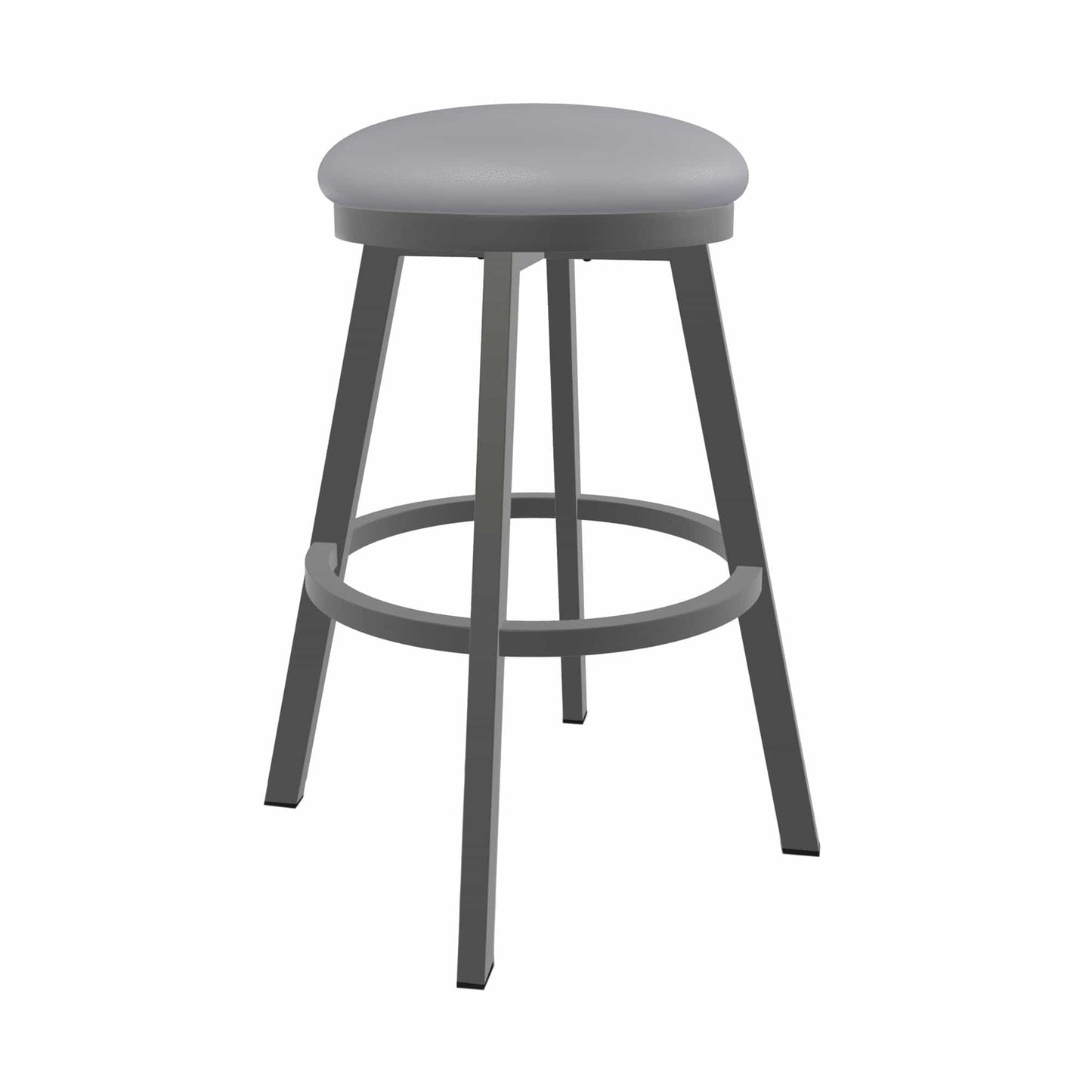 Wesley Allen - Sophia 30in Bar Height Swivel Backless Stool in Charcoal Gray Vinyl with a Hand Powder-Painted Firestone Grey Finish - B513H30-BS-PTR-DST veiw 1