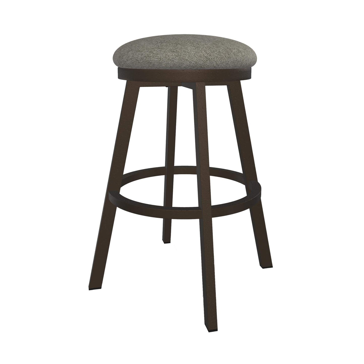 Wesley Allen - Sophia 30in Bar Height Swivel Backless Stool in Textured Ash Performance Fabric with a Hand Powder-Painted Cobblestone Finish - B513H30-BS-PBS-SSA veiw 1