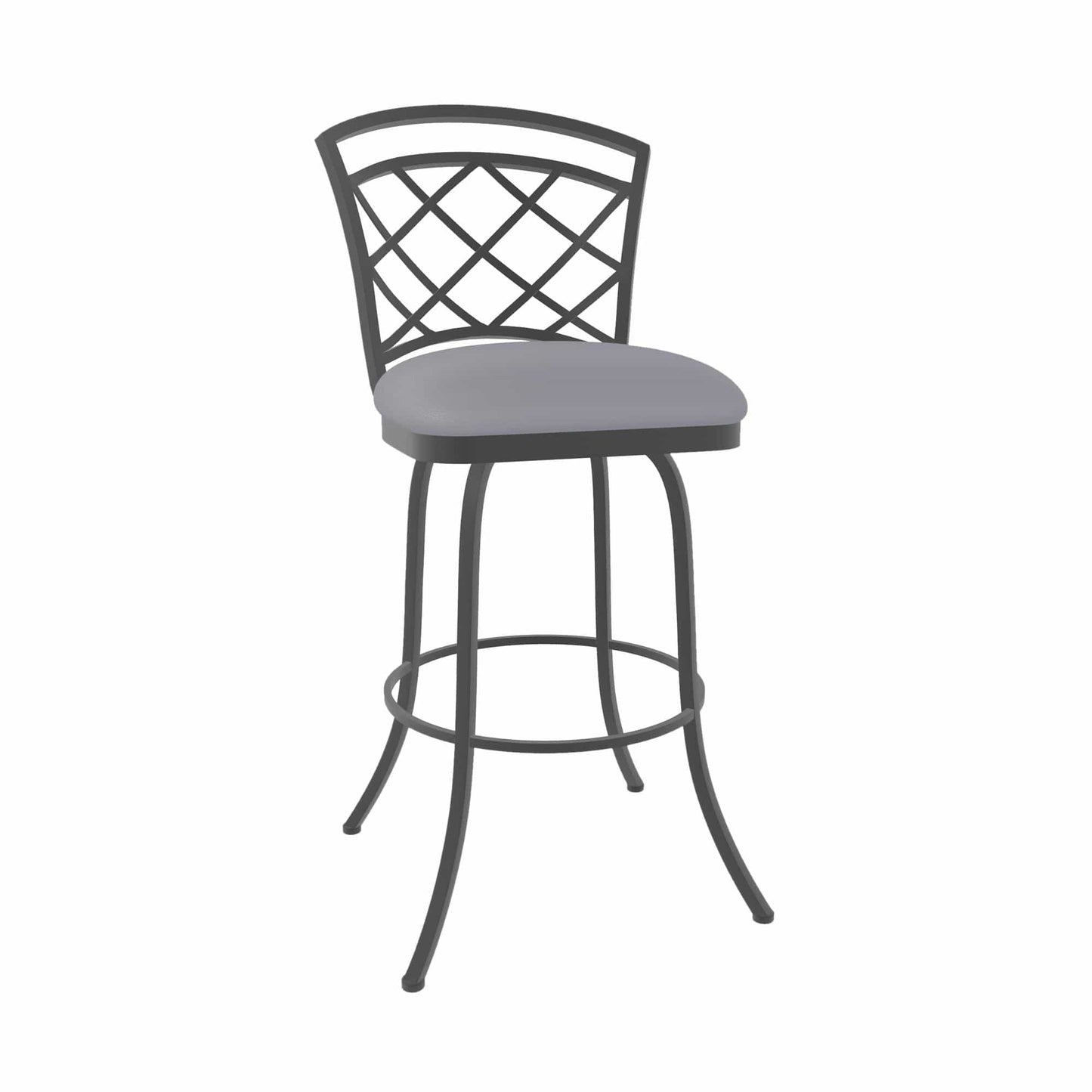 Wesley Allen - Milan 30in Bar Height Swivel Stool in Charcoal Gray Vinyl with a Hand Powder-Painted Firestone Grey Finish - B515H30-S-PTR-DST veiw 1
