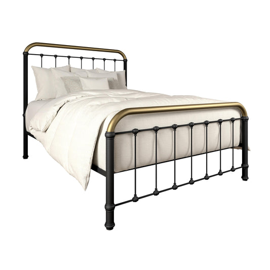 Wesley Allen - Star Complete Queen Bed in Sable Onyx Finish w/Milky Gold Accent Finish - JA1001-5-CB-MB-OGD veiw 1