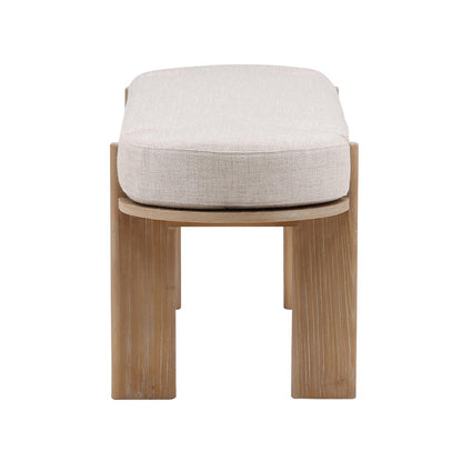 Henry & Mason - Terren Natural Elm Wood Bench with Beige Upholstery - DV7090 veiw 3