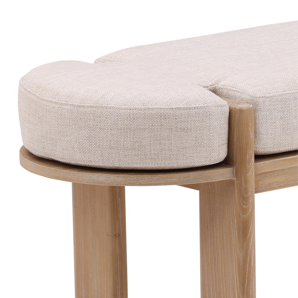 Henry & Mason - Terren Natural Elm Wood Bench with Beige Upholstery - DV7090 veiw 4