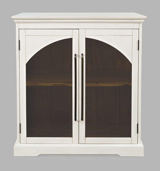 Jofran - Archdale 33in Gothic Arch Transitional Accent Storage Cabinet with Glass Doors in White - 2293-33 veiw 1