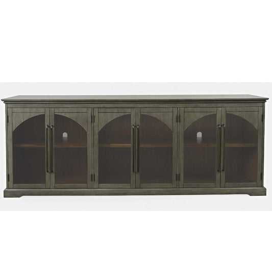 Jofran - Archdale 96in Gothic Arch Transitional Sideboard Storage Cabinet with Glass Doors in Grey - 2294-96 veiw 1