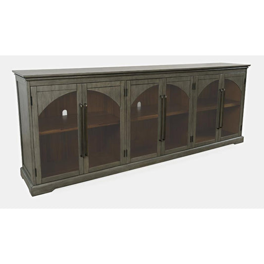 Jofran - Archdale 96in Gothic Arch Transitional Sideboard Storage Cabinet with Glass Doors in Grey - 2294-96 veiw 2