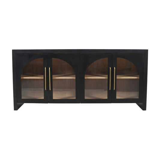 Jofran - Archimedes 70in Curved Arch Four Door Sideboard Storage Cabinet in Black - 2433-70 veiw 1