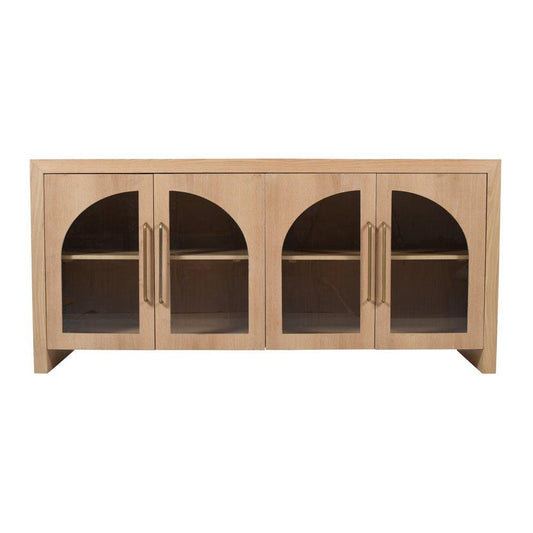 Jofran - Archimedes 70in Curved Arch Four Door Sideboard Storage Cabinet in Oak - 2431-70 veiw 1