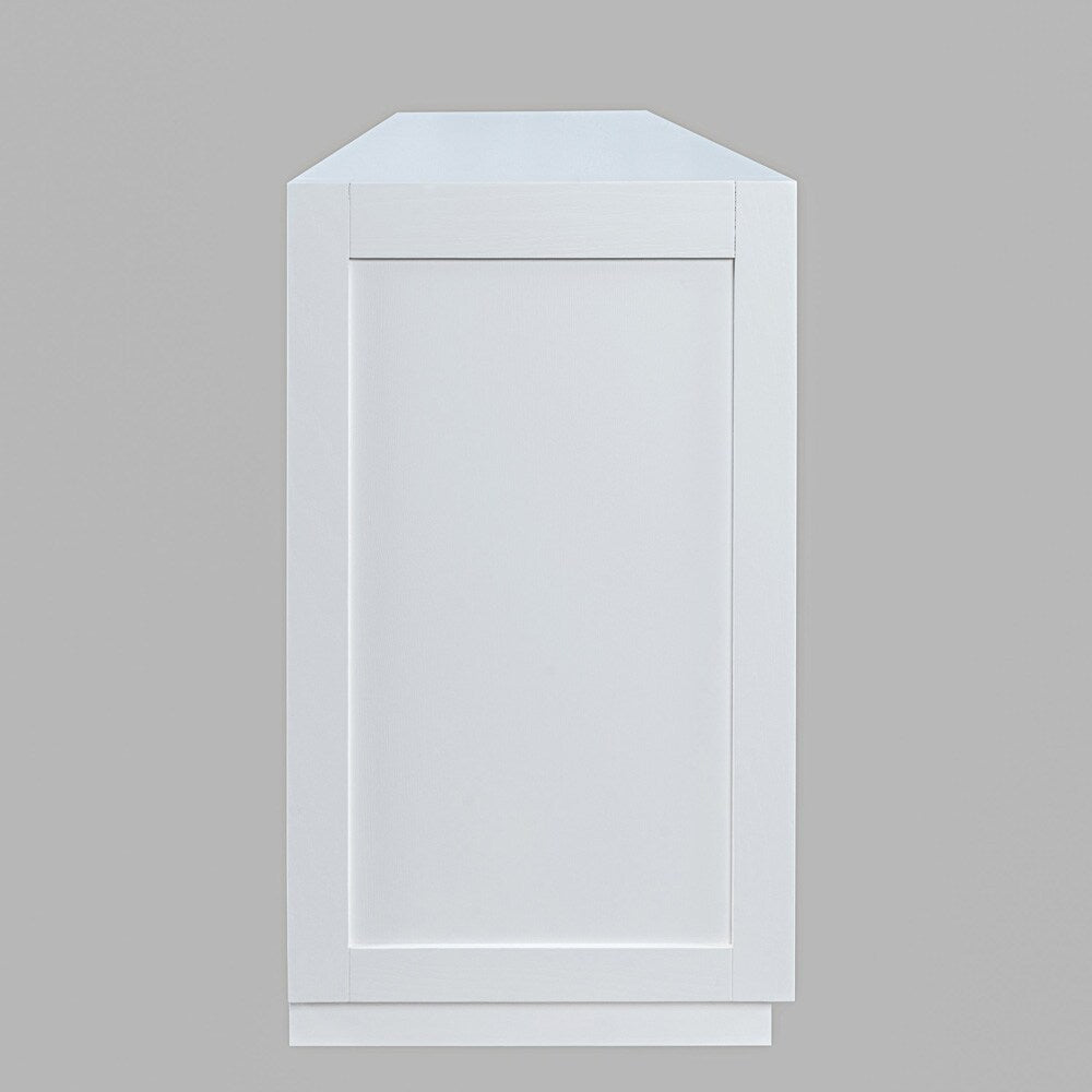 Jofran - Auburn Hills 60in Contemporary Media Console with Tempered Glass Doors, Drawers and Adjustable Shelves in White - 2497-60 veiw 3