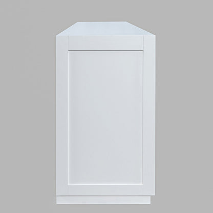 Jofran - Auburn Hills 60in Contemporary Media Console with Tempered Glass Doors, Drawers and Adjustable Shelves in White - 2497-60 veiw 3