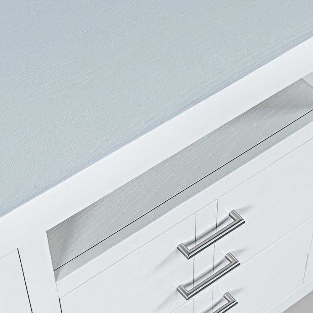 Jofran - Auburn Hills 60in Contemporary Media Console with Tempered Glass Doors, Drawers and Adjustable Shelves in White - 2497-60 veiw 5