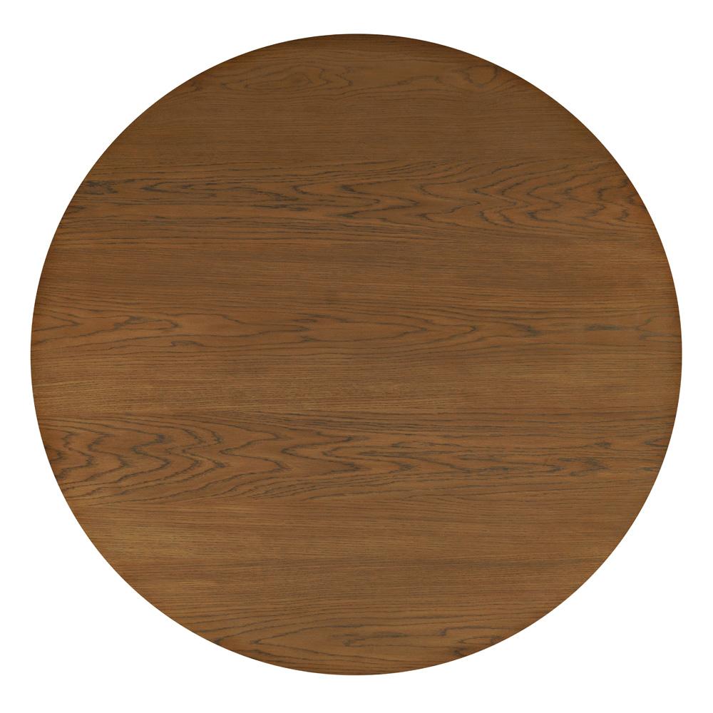 Jofran - Auden 48in Round Mid-Century Modern Fluted Pedestal Base Dining Table in Chestnut - 2421-AUDEN48CSBTKT veiw 3