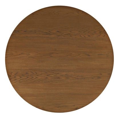 Jofran - Auden 48in Round Mid-Century Modern Fluted Pedestal Base Dining Table in Chestnut - 2421-AUDEN48CSBTKT veiw 3