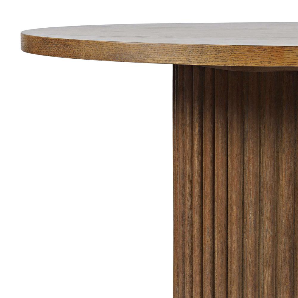 Jofran - Auden 48in Round Mid-Century Modern Fluted Pedestal Base Dining Table in Chestnut - 2421-AUDEN48CSBTKT veiw 4