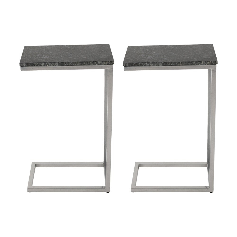 Jofran - Aurora Solid Marble Modern Luxury Glam Accent C-Table (Set of 2) in Black - 2330-NERO veiw 1