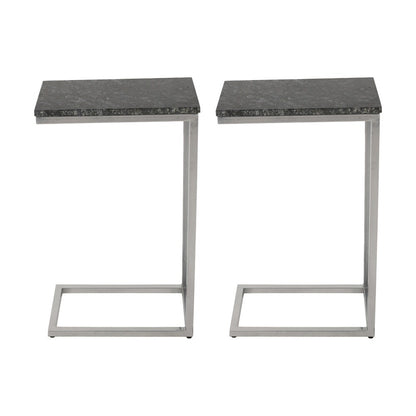 Jofran - Aurora Solid Marble Modern Luxury Glam Accent C-Table (Set of 2) in Black - 2330-NERO veiw 1