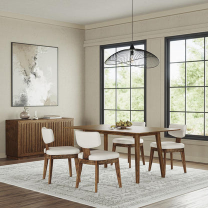 Jofran - Bowie 66in Harvest Mid-Century Modern Drop-Leaf Dining Table in Chestnut - 2421-BOWIECHS veiw 5