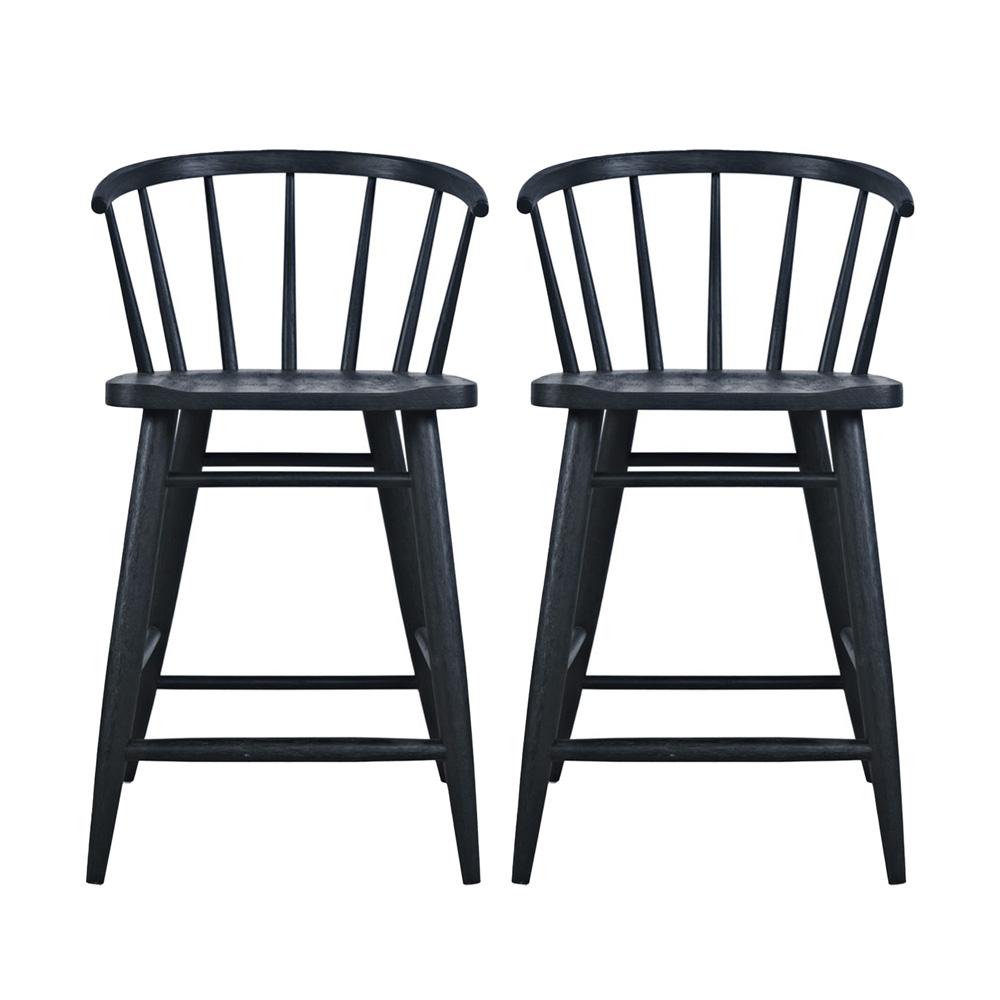 Jofran - Fitz Traditional Solid Wood Curved Back Spindle Dining Chair (Set of 2) in Black - 2421-FITZBLK veiw 1