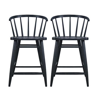 Jofran - Fitz Traditional Solid Wood Curved Back Spindle Dining Chair (Set of 2) in Black - 2421-FITZBLK veiw 1