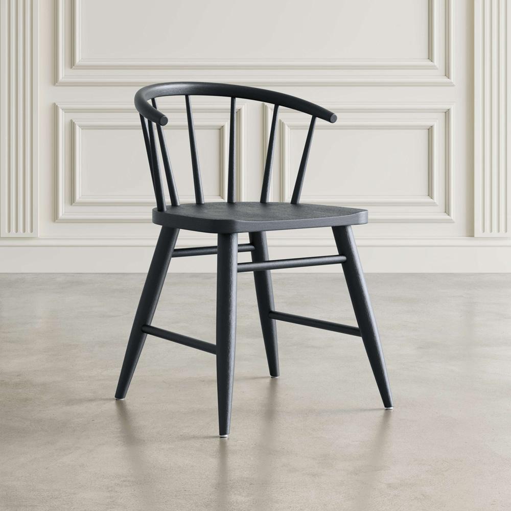 Jofran - Fitz Traditional Solid Wood Curved Back Spindle Dining Chair (Set of 2) in Black - 2421-FITZBLK veiw 7