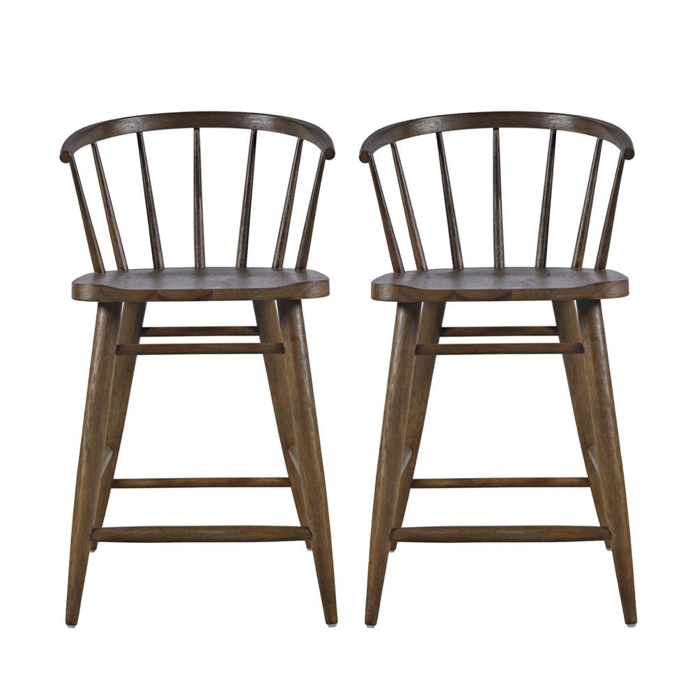 Jofran - Fitz Traditional Solid Wood Curved Back Spindle Dining Chair (Set of 2) in Chestnut - 2421-FITZCHS veiw 1