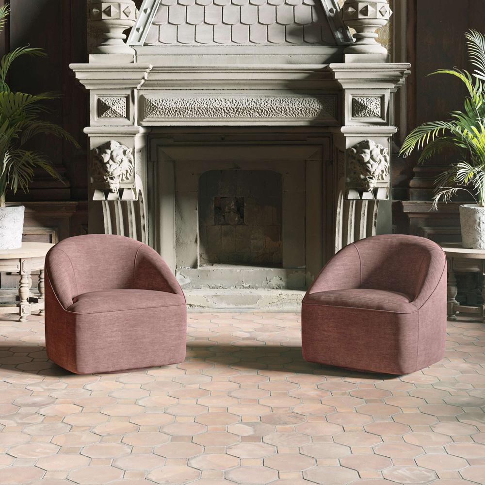 Jofran - Lulu Mid-Century Modern Upholstered Casual Swivel Accent Chair in Lilac - LULU2-SW-LILAC veiw 10