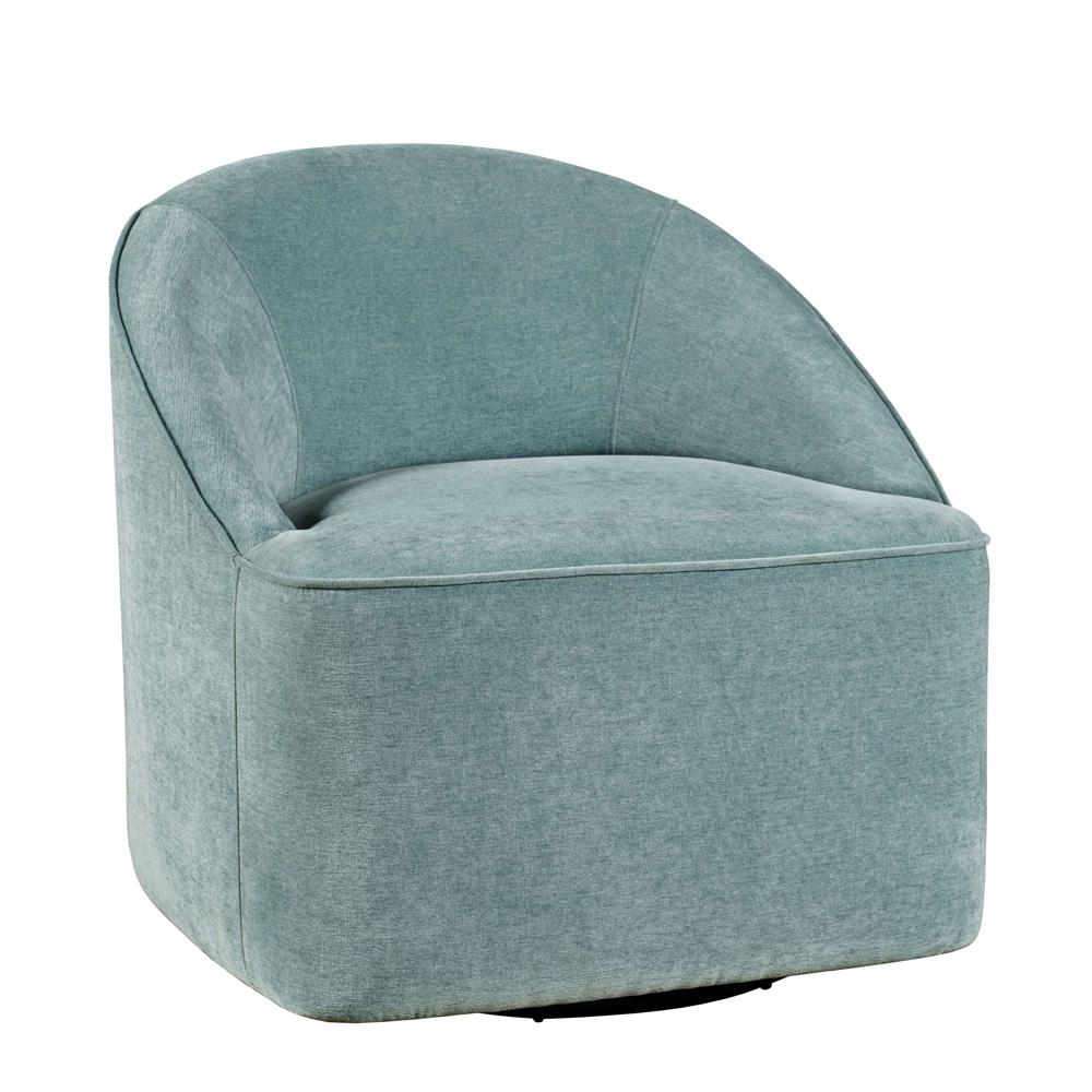 Jofran - Lulu Mid-Century Modern Upholstered Casual Swivel Accent Chair in Teal - LULU2-SW-TEAL veiw 1