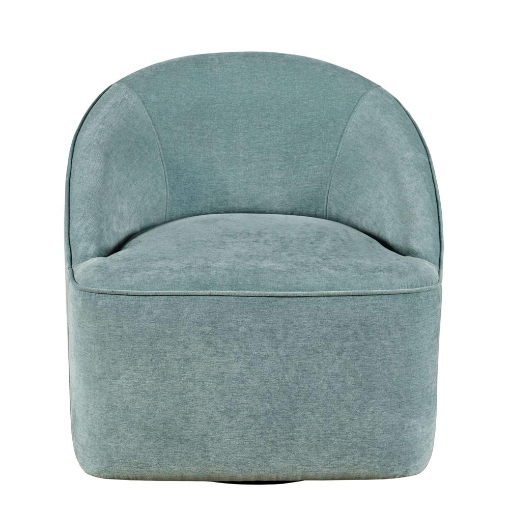 Jofran - Lulu Mid-Century Modern Upholstered Casual Swivel Accent Chair in Teal - LULU2-SW-TEAL veiw 2