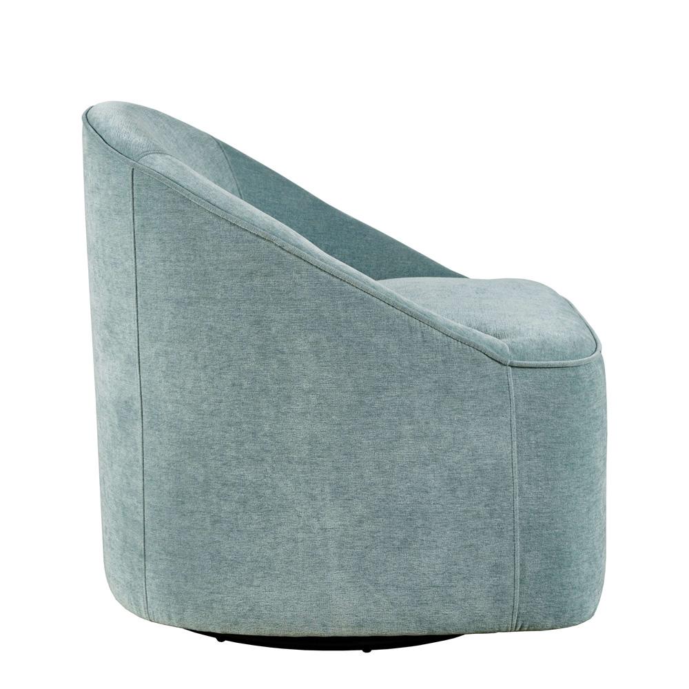 Jofran - Lulu Mid-Century Modern Upholstered Casual Swivel Accent Chair in Teal - LULU2-SW-TEAL veiw 3