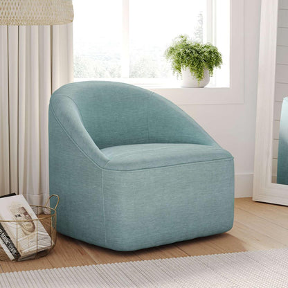 Jofran - Lulu Mid-Century Modern Upholstered Casual Swivel Accent Chair in Teal - LULU2-SW-TEAL veiw 9