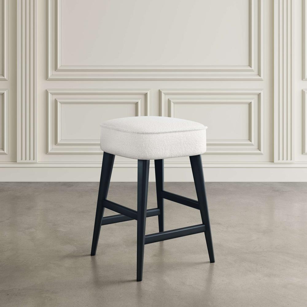 Jofran - Nash Mid-Century Modern Five Piece Counter Height Dining Set with Upholstered Backless Stools in Black - 2271-NSH45B-4WESBB veiw 6