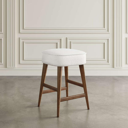 Jofran - Nash Mid-Century Modern Five Piece Counter Height Dining Set with Upholstered Backless Stools in Walnut - 2271-NSH45W-4WESBW veiw 6