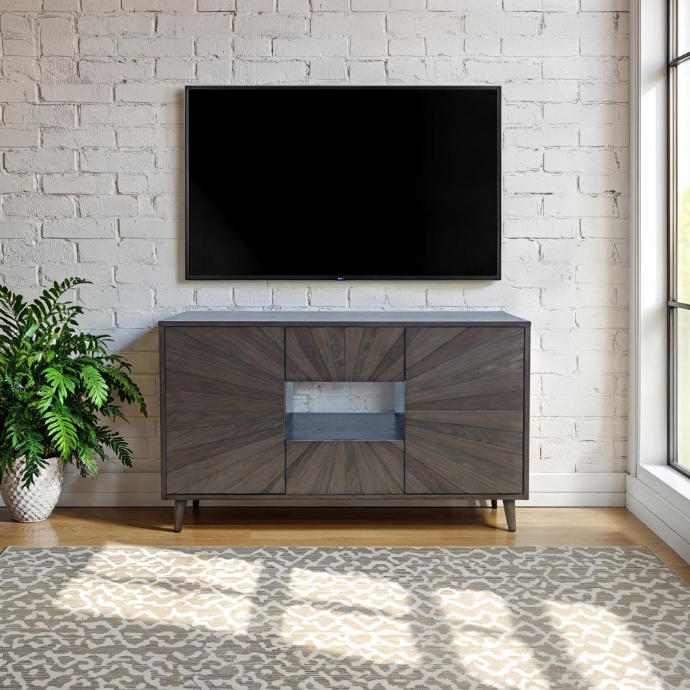 Jofran - Reece 50in Mid-Century Modern Starburst TV Stand Console Storage Cabinet in Americano - 2485-50 veiw 7