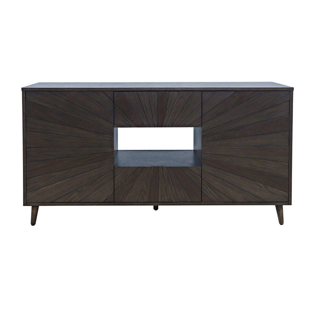 Jofran - Reece 60in Mid-Century Modern Starburst TV Stand Console Storage Cabinet in Americano - 2485-60 veiw 1