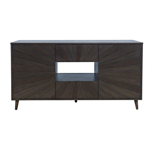 Jofran - Reece 60in Mid-Century Modern Starburst TV Stand Console Storage Cabinet in Americano - 2485-60 veiw 1