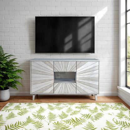 Jofran - Reece 50in Mid-Century Modern Starburst TV Stand Console Storage Cabinet in Light Ash - 2483-50 veiw 6