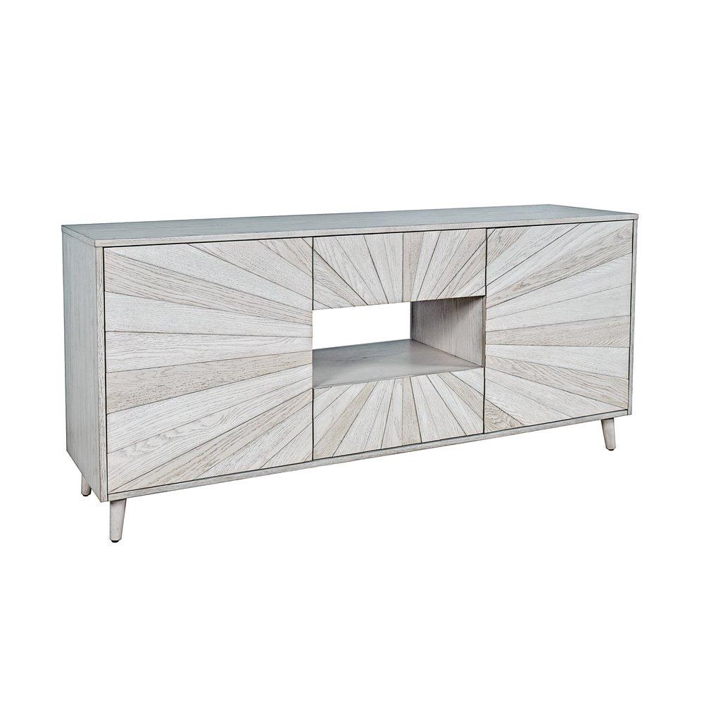 Jofran - Reece 60in Mid-Century Modern Starburst TV Stand Console Storage Cabinet in Light Ash - 2483-60 veiw 2