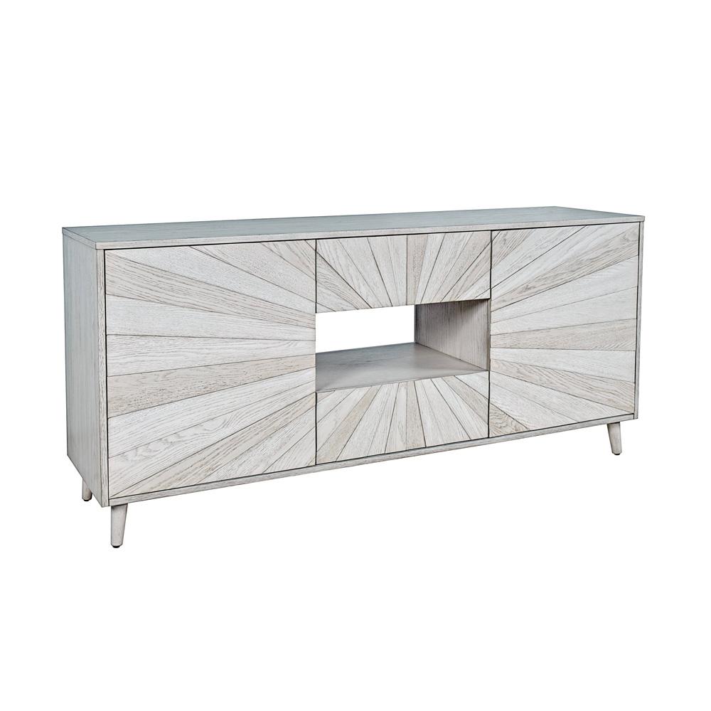 Jofran - Reece 70in Mid-Century Modern Starburst TV Stand Console Storage Cabinet in Light Ash - 2483-70 veiw 2