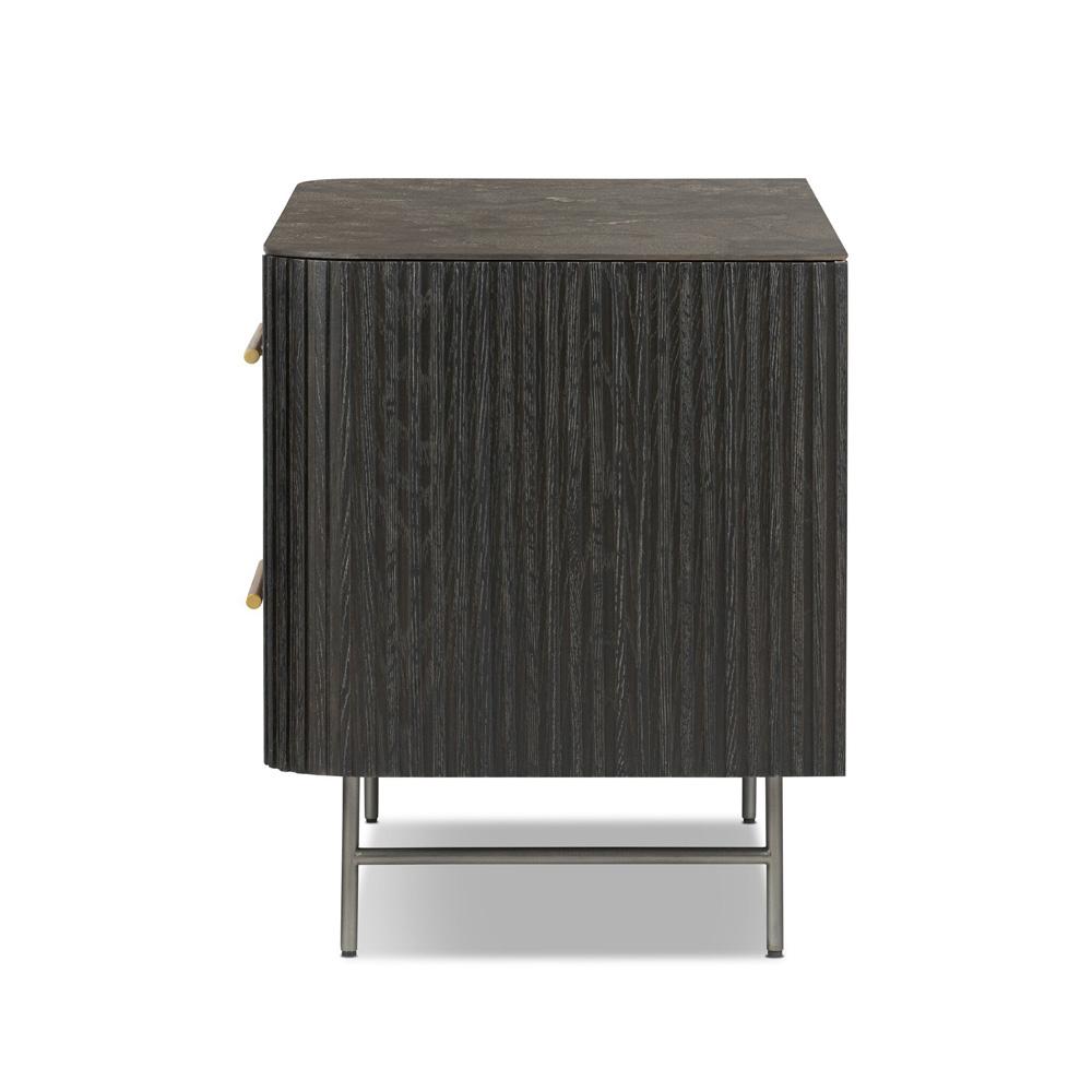 Four Hands - Collins - Fletcher Large Nightstand - Bluestone - Distressed Black - 234690-002 veiw 3