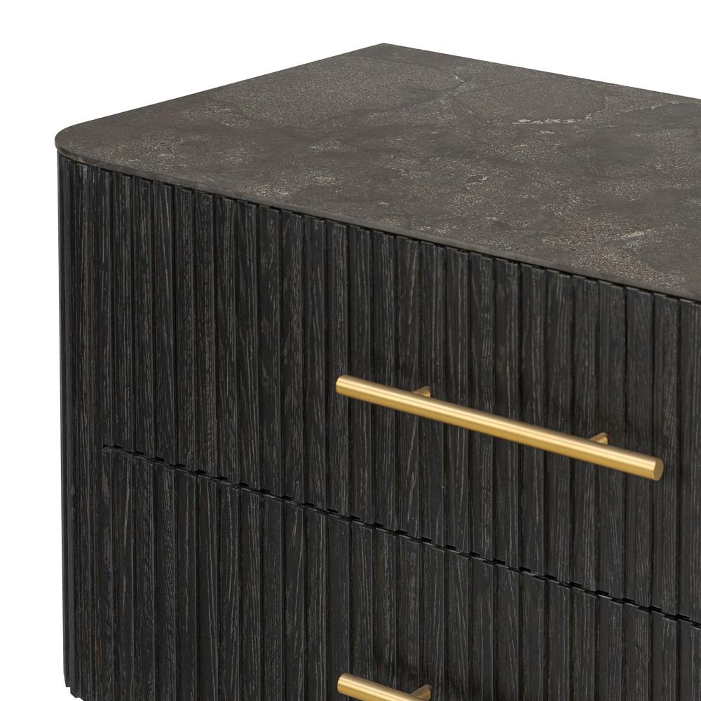 Four Hands - Collins - Fletcher Large Nightstand - Bluestone - Distressed Black - 234690-002 veiw 7