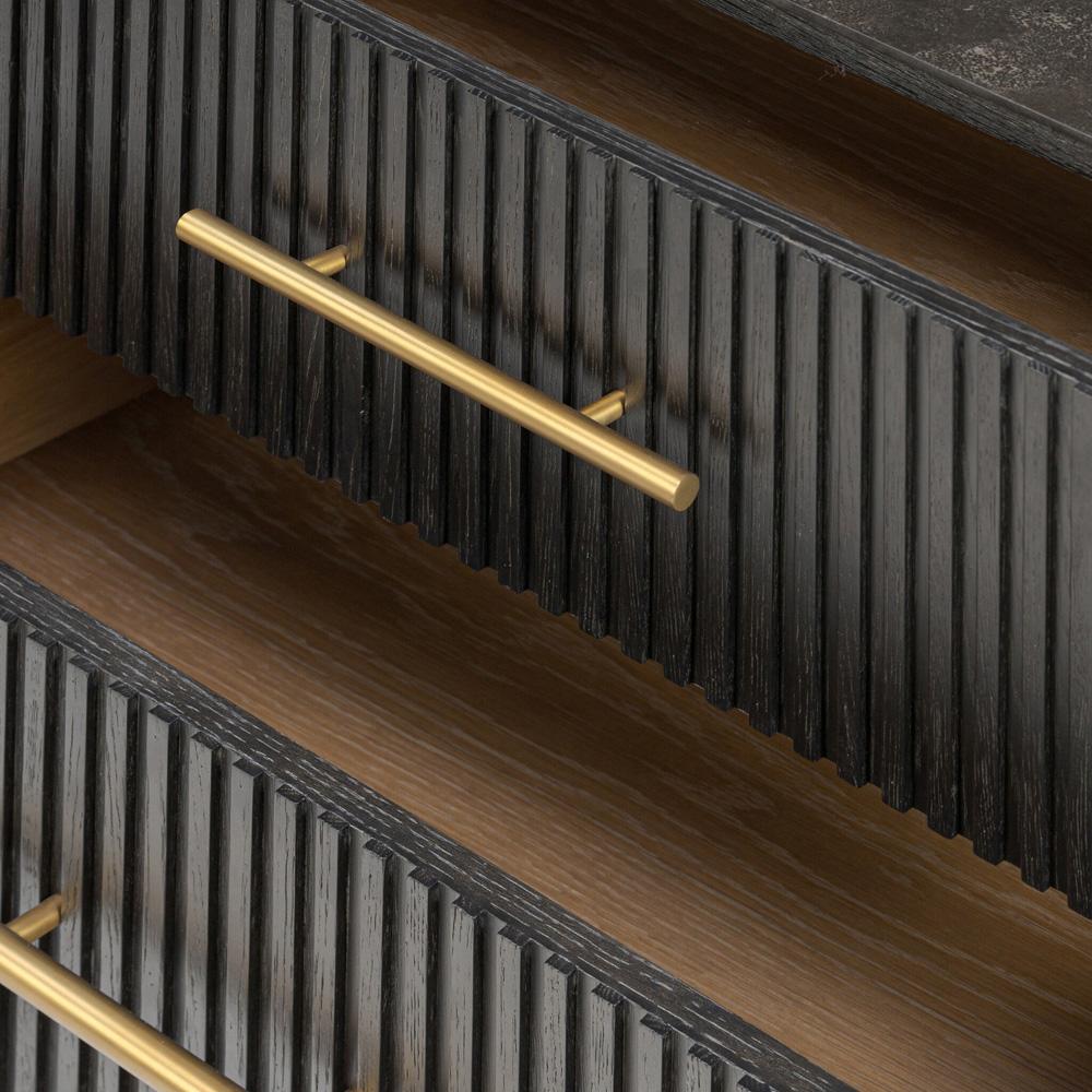 Four Hands - Collins - Fletcher Large Nightstand - Bluestone - Distressed Black - 234690-002 veiw 9