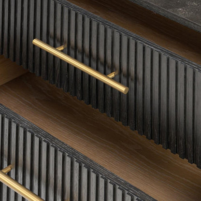 Four Hands - Collins - Fletcher Large Nightstand - Bluestone - Distressed Black - 234690-002 veiw 9