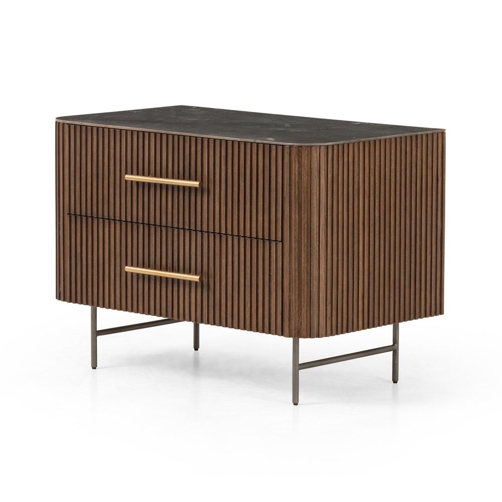 Four Hands - Collins - Fletcher Large Nightstand - Bluestone - Terra Brown Oak - 234690-001 veiw 1
